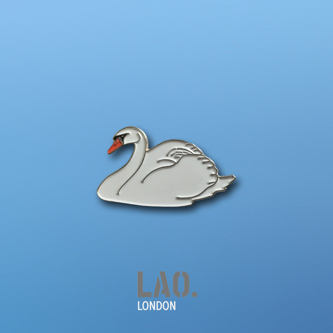 White Swan Enamel Pin Badge