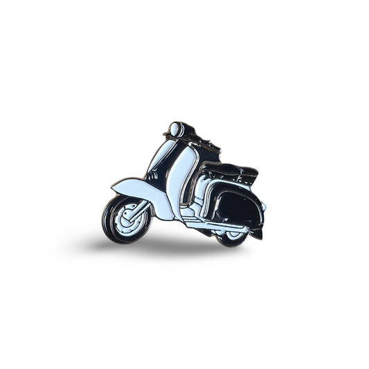 Black and White Scooter Enamel Pin Badge