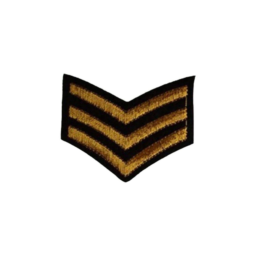 3 Stripes Military Embroidered Sew On / Iron On Patch