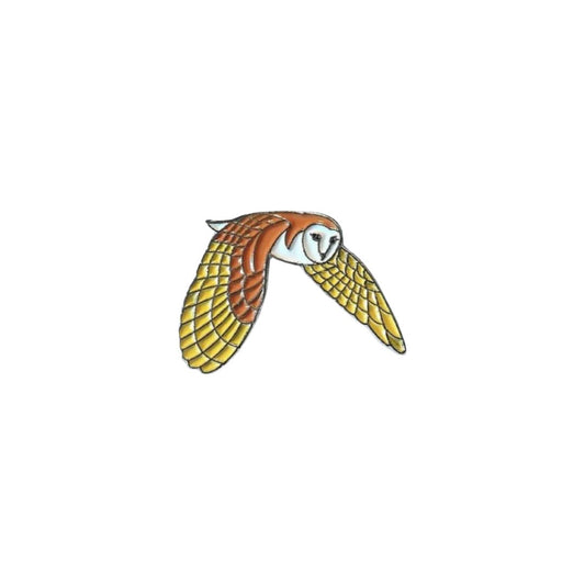 Flying Barn Owl Enamel Pin Badge