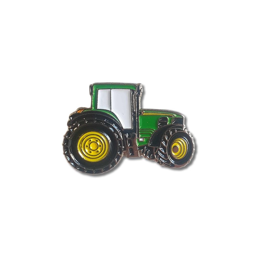 Green Tractor Enamel Pin Badge