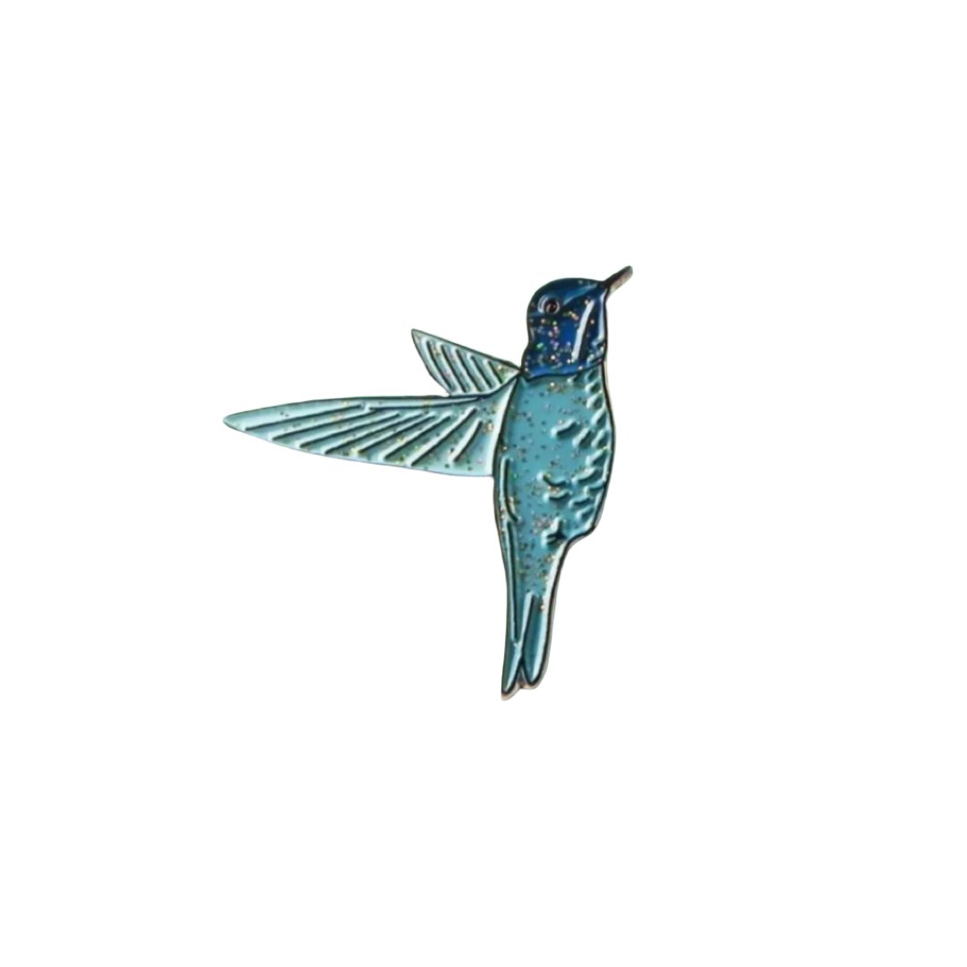 Blue Humming Bird Enamel Pin Badge