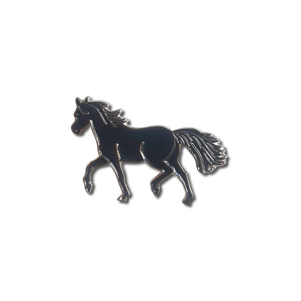 Black Stallion Horse Pin Badge Enamel