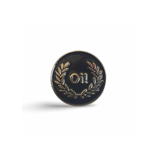 Black Oi! Laurel Leaf Enamel Pin Badge