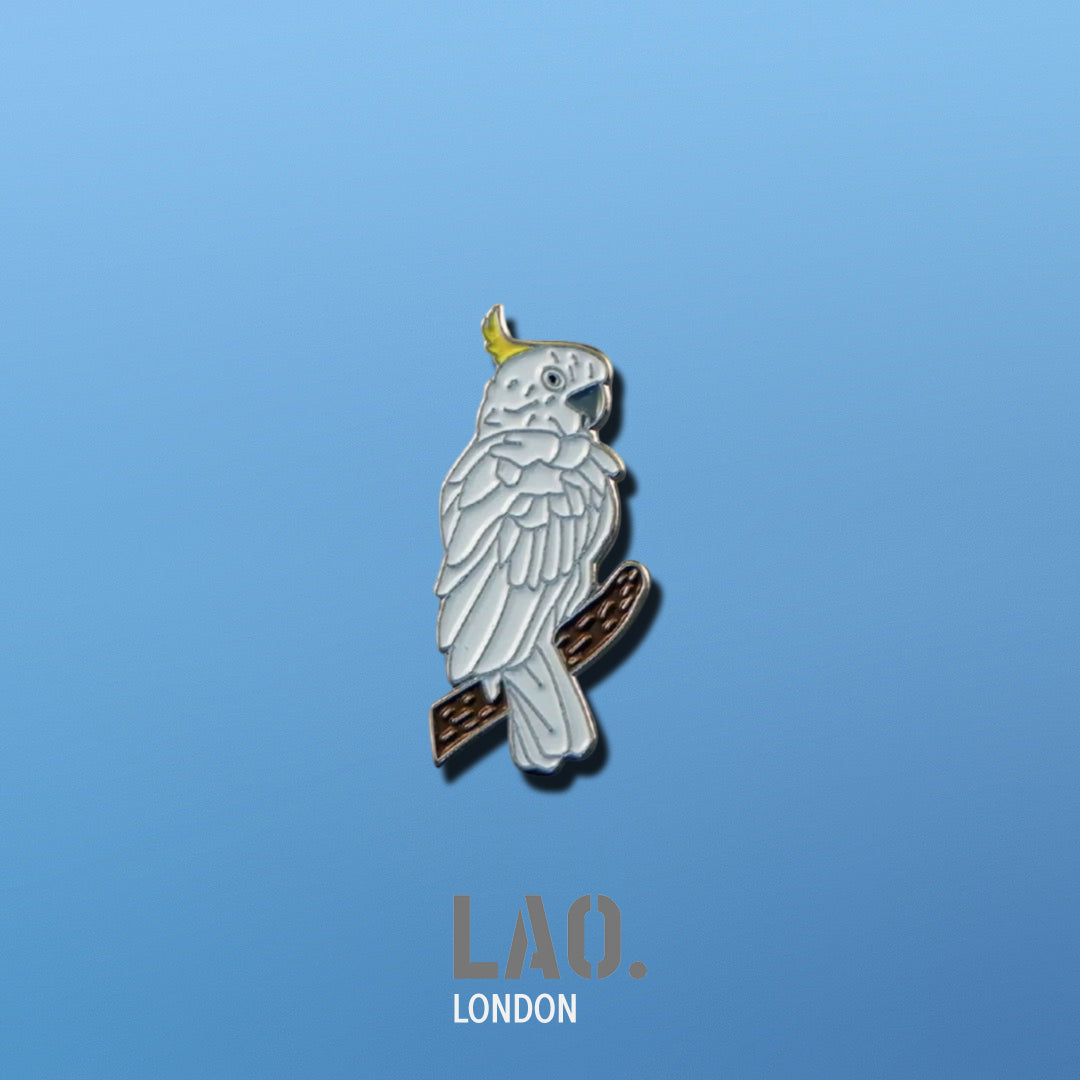 Cockatoo Parrot Enamel Pin Badge