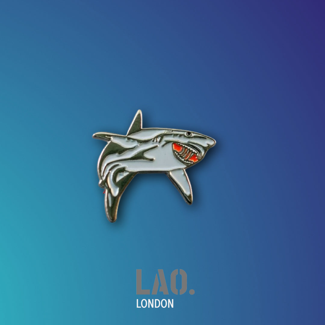 Shark Pin Enamel Badge