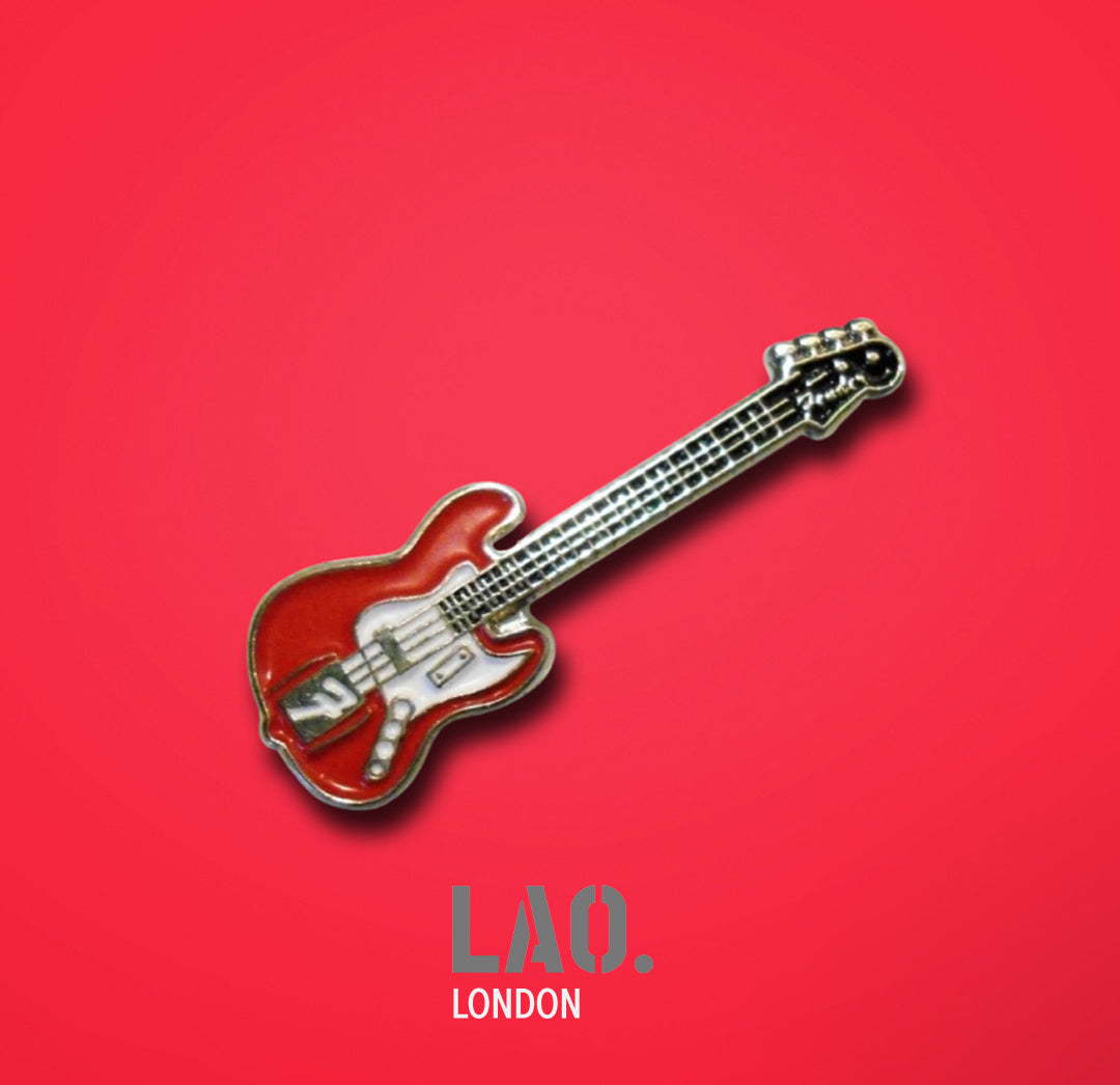 Red Electric Guitar Enamel Pin Badge