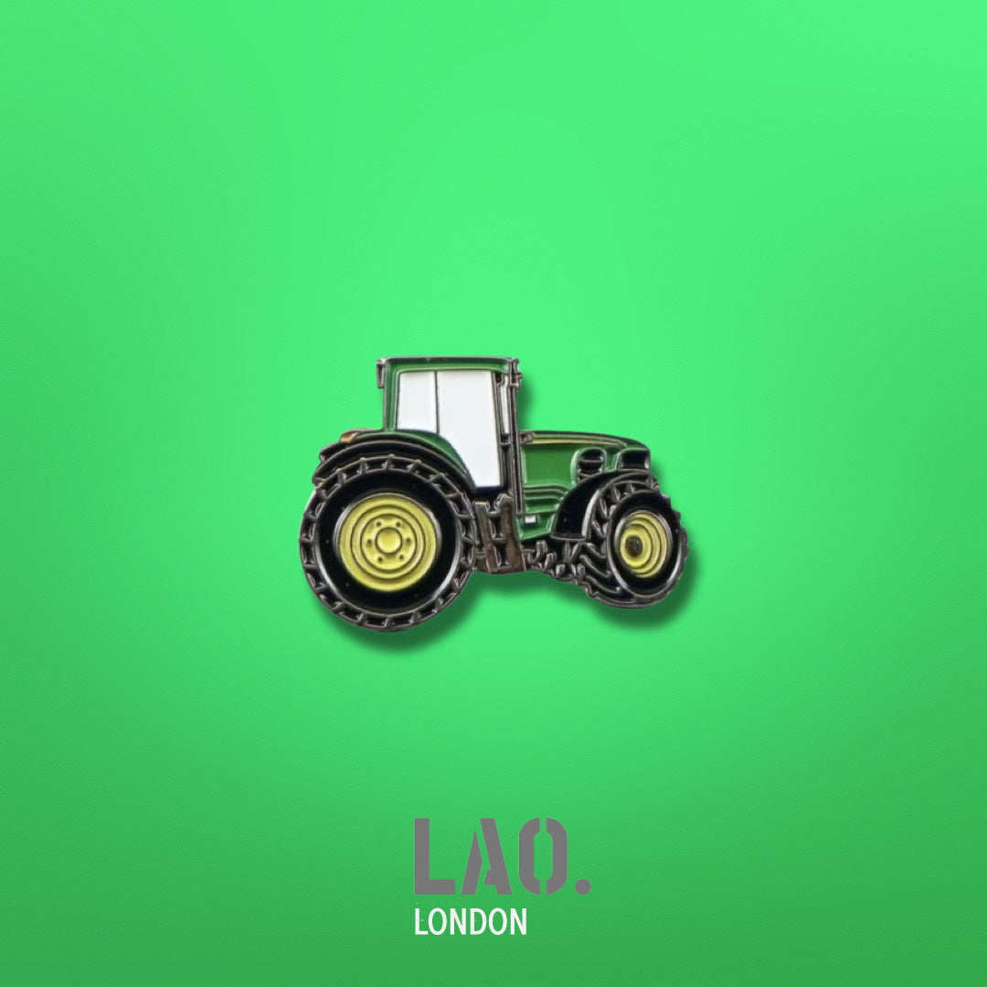 Green Tractor Enamel Pin Badge