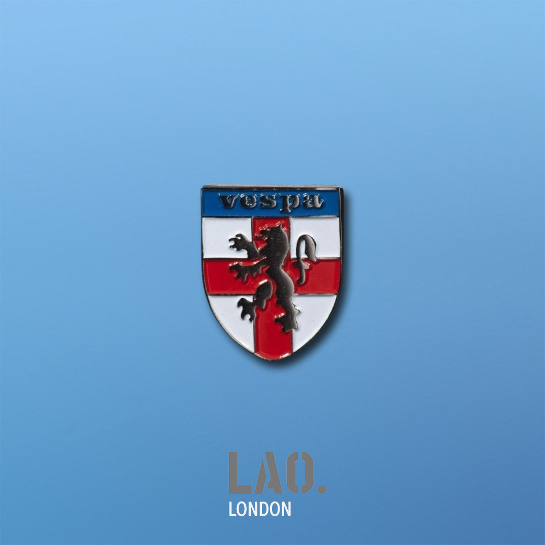 Vespa England Shield Enamel Pin Badge