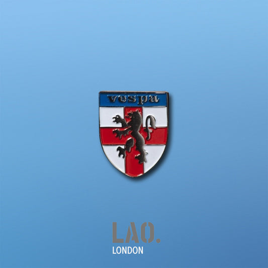 Vespa England Shield Enamel Pin Badge