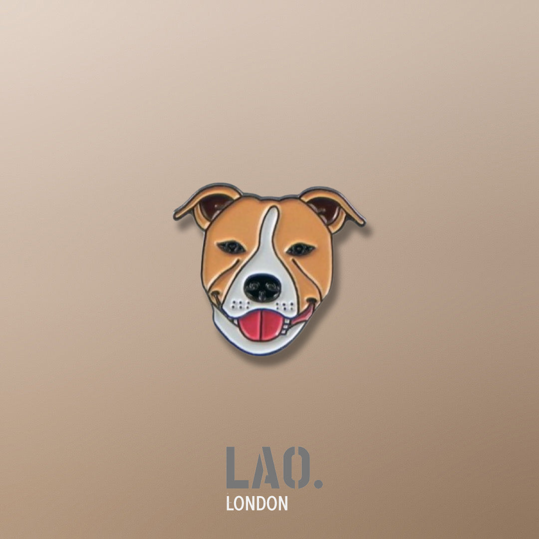 Light Brown Staffie / Staffordshire Bull Terrier Enamel Pin Badge