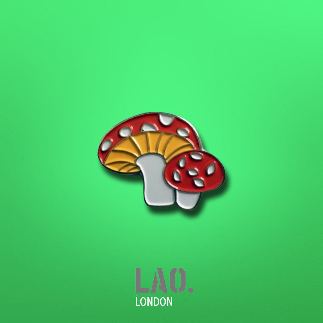 Fairy Tale Style Mushroom Toadstool Metal Enamel Pin Badge