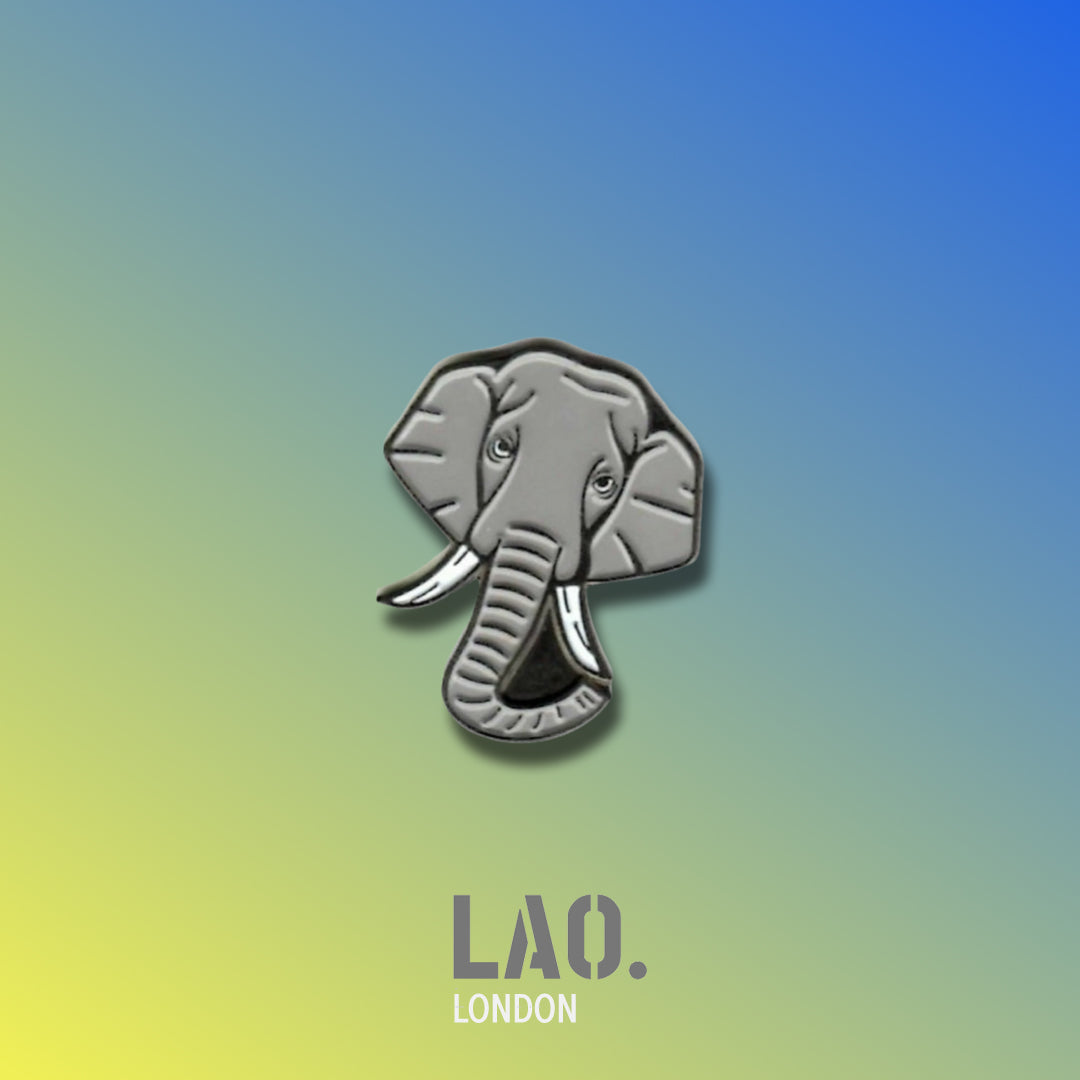 Elephant Head Metal Enamel Pin Badge