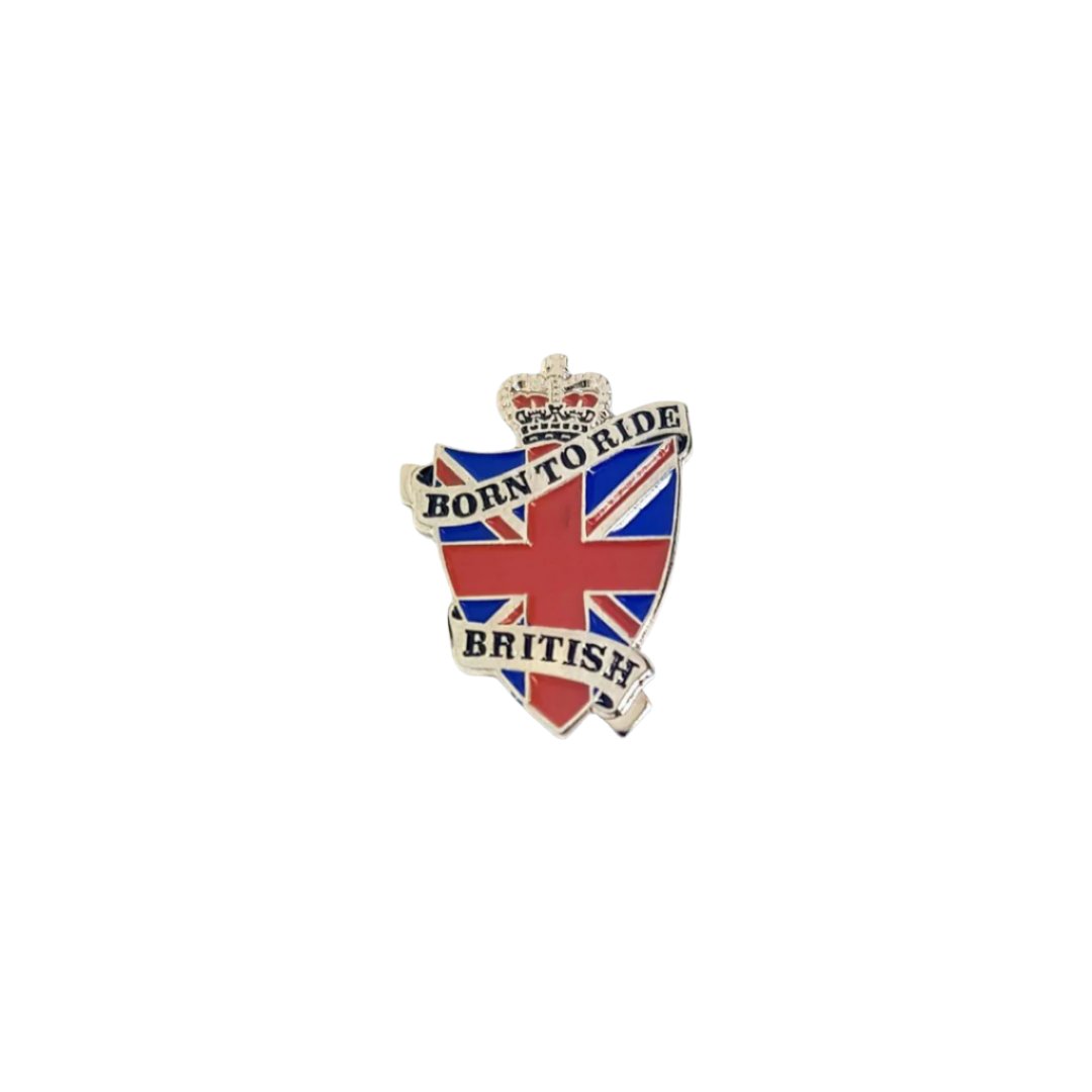 Born To Ride British Scooter Biker Enamel Pin Badge