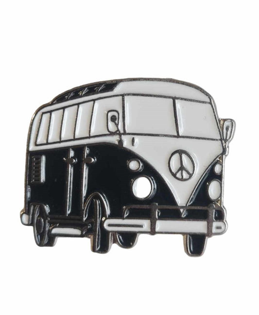 Black and White Campervan Enamel Pin Badge