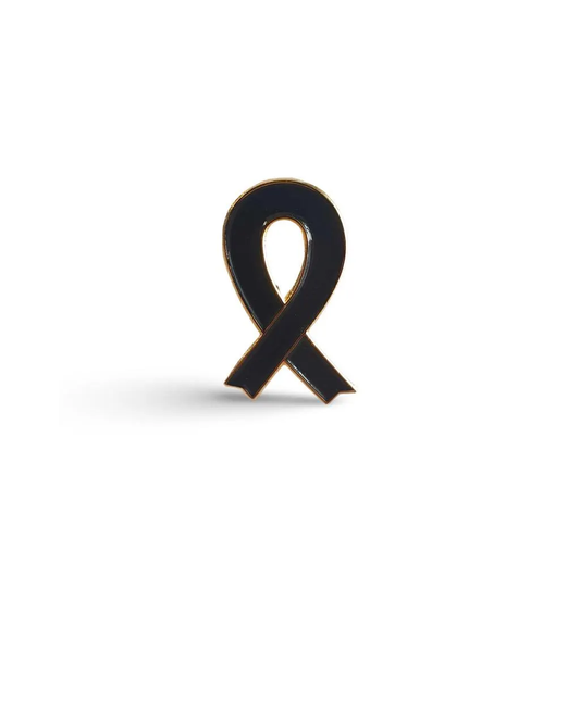 Black Awareness Ribbon Enamel Pin Badge