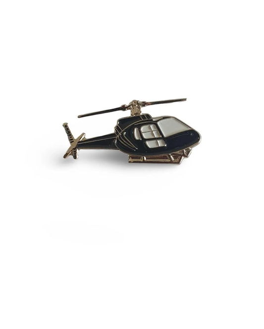 Black Helicopter Enamel Pin Badge