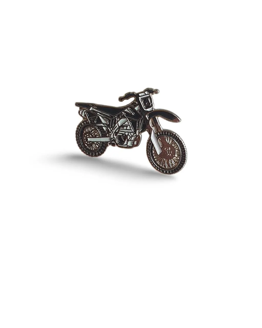 Black Motocross Trials Bike Enamel Pin Badge