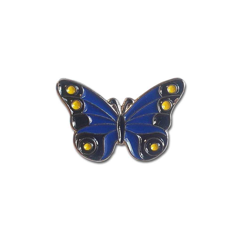 Pretty Blue Butterfly Enamel Pin Badge