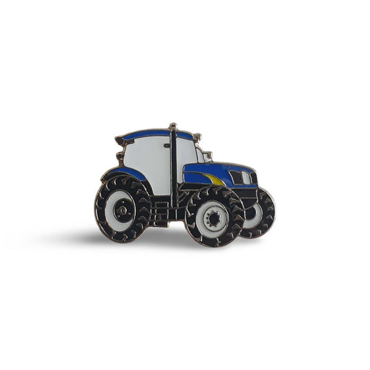 Blue Tractor Enamel Lapel Pin Badge