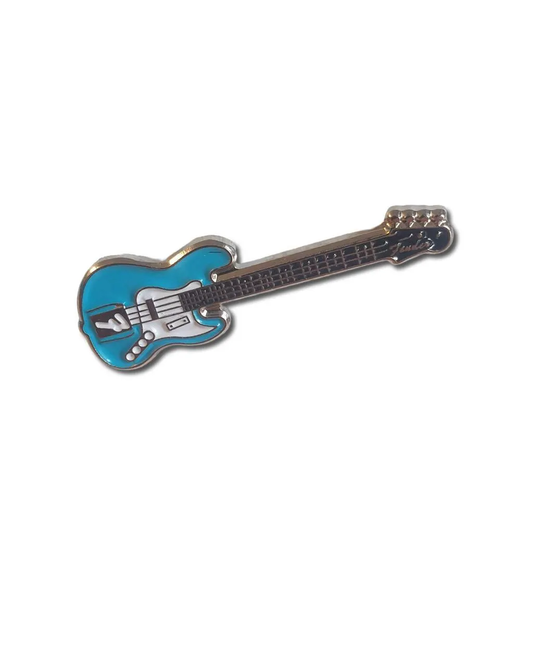 Blue Electric Guitar Pin Badge Enamel