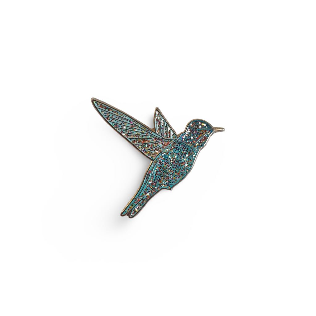 Blue Humming Bird Enamel Pin Badge