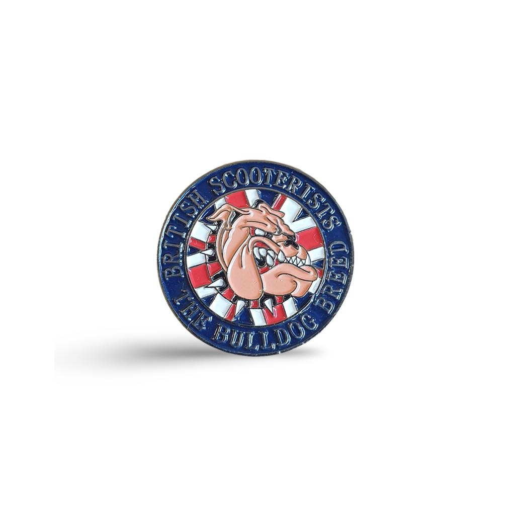 British Bulldog Breed Scooterists Enamel Pin Badge