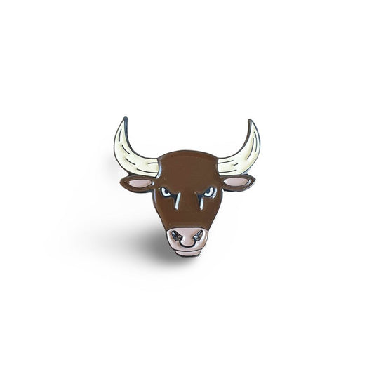 Bull Head Enamel Pin Badge