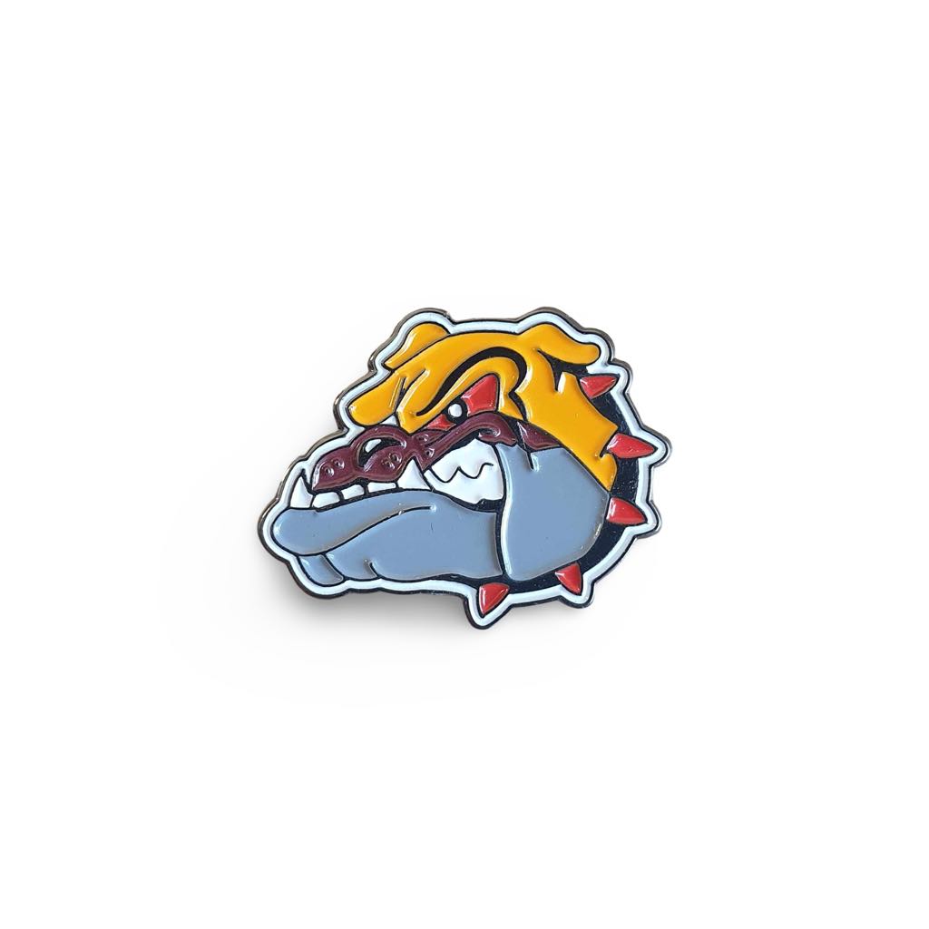 Growling Bulldog Enamel Pin Badge