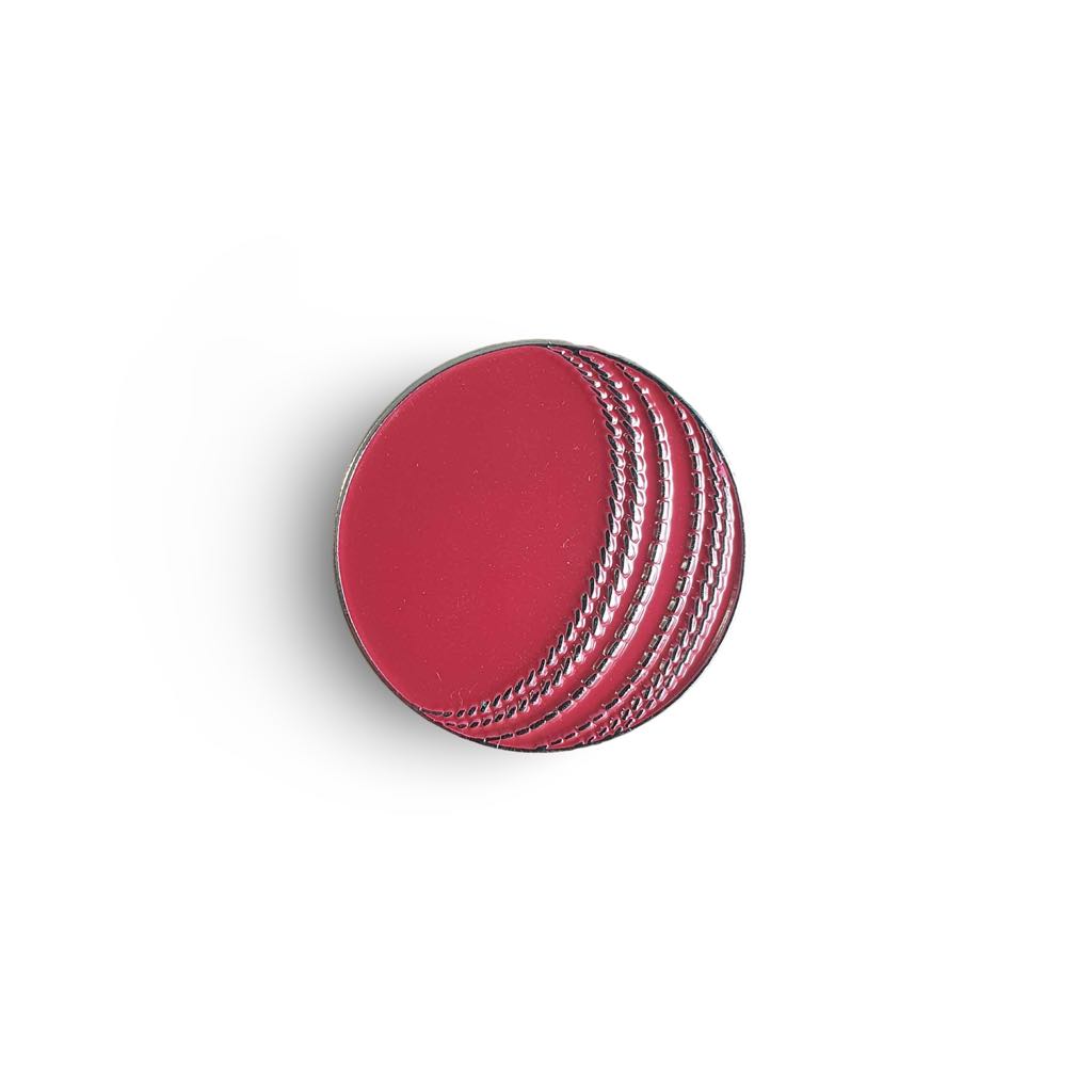 Red Cricket Ball Enamel Pin Badge