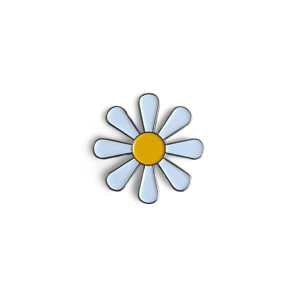 White and Yellow Daisy Enamel Pin Badge