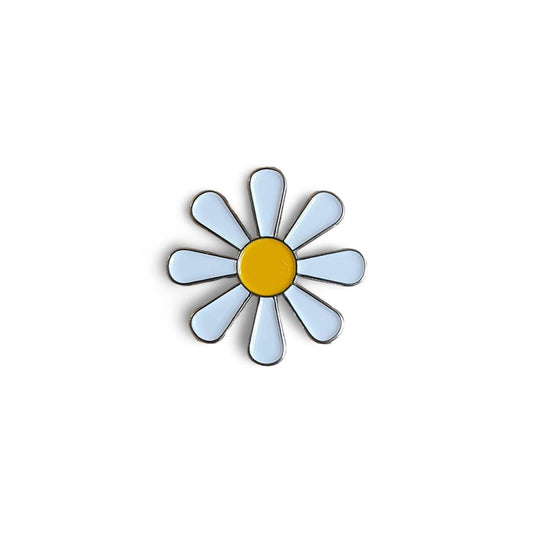 White and Yellow Daisy Enamel Pin Badge