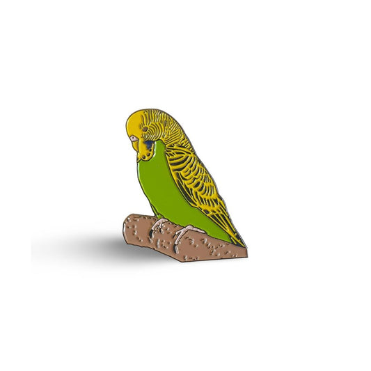 Green and Yellow Budgie Enamel Pin Badge