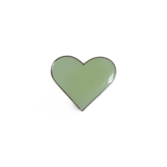 Light Green Enamel Heart Pin Badge