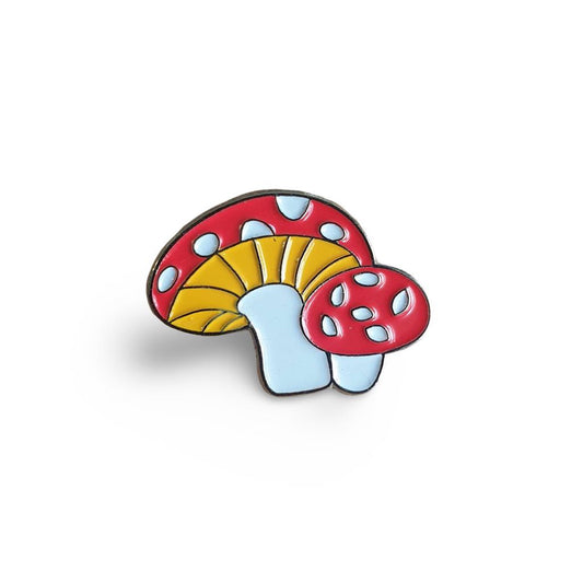 Fairy Tale Style Mushroom Toadstool Metal Enamel Pin Badge