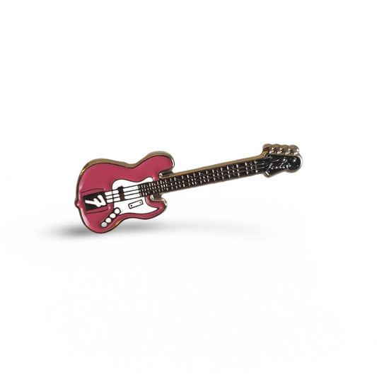 Pink Electric Guitar Enamel Pin Badge