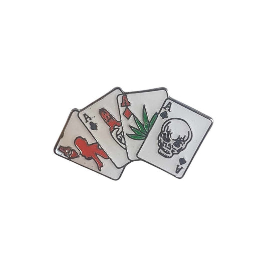 Four Ace Cards Enamel Pin Badge