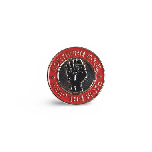 Red Northern Soul Keep The Faith Pin Badge