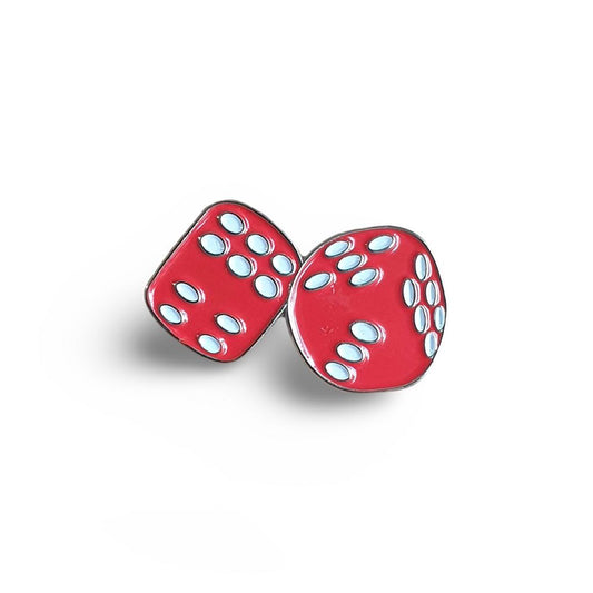 Two Red Dice Enamel Pin Badge