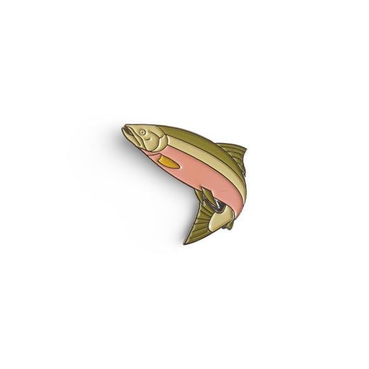 Jumping Salmon Enamel Pin Badge