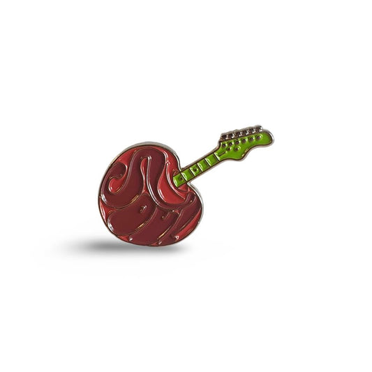 Cherry Soul Guitar Enamel Pin Badge