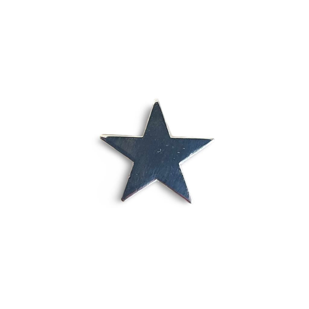 Chrome Silver Star Pin Badge