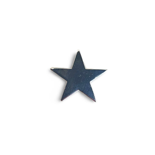 Chrome Silver Star Pin Badge