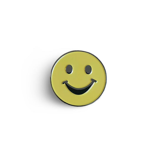 Yellow Smiley Face Enamel Pin Badge