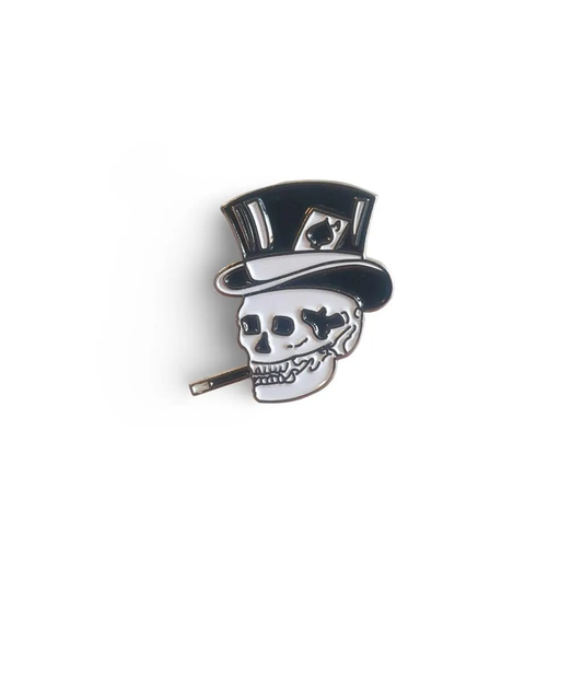 Smoking Skull Enamel Pin Badge