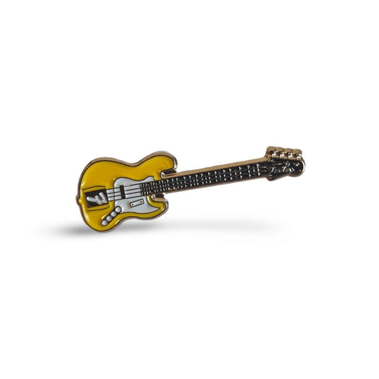 Yellow Electric Guitar Enamel Pin Badge